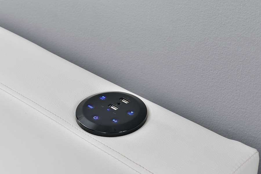 1894-1DS Bluetooth-højttaler Polstret Audio-Visual Storage Sengeramme