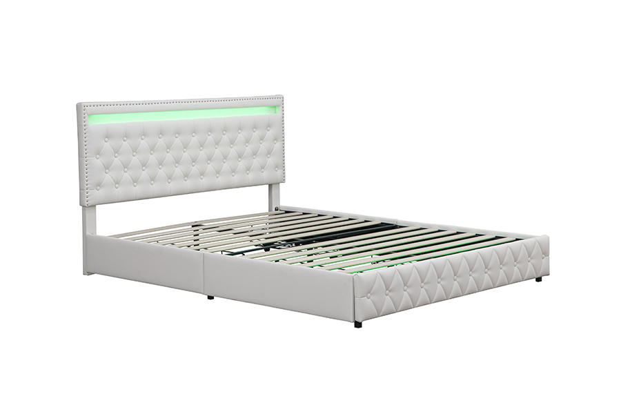 4471-1-3D Skuffer Opbevaring Smart Ambient Lighting Sengeramme