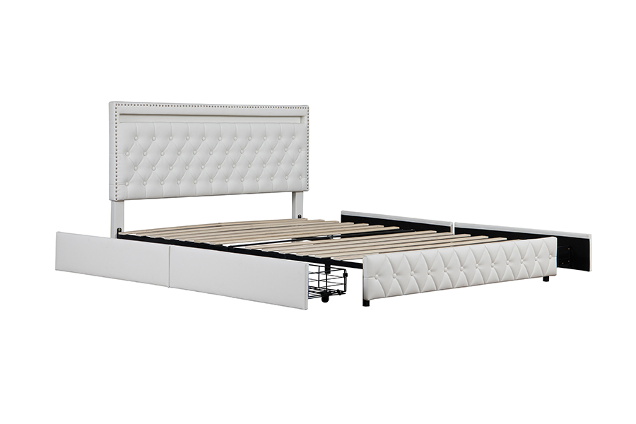 4471-1-3D Skuffer Opbevaring Smart Ambient Lighting Sengeramme