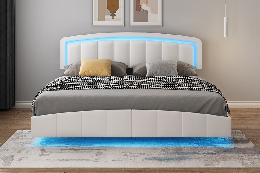 4468-1 LED polstret flydende sengestel