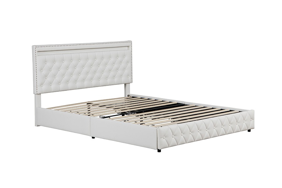 4471-1-3D Skuffer Opbevaring Smart Ambient Lighting Sengeramme