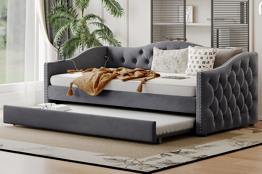 N17 Multifunktionel udtræksseng Opbevaringsfunktion Trundle Sovesofa