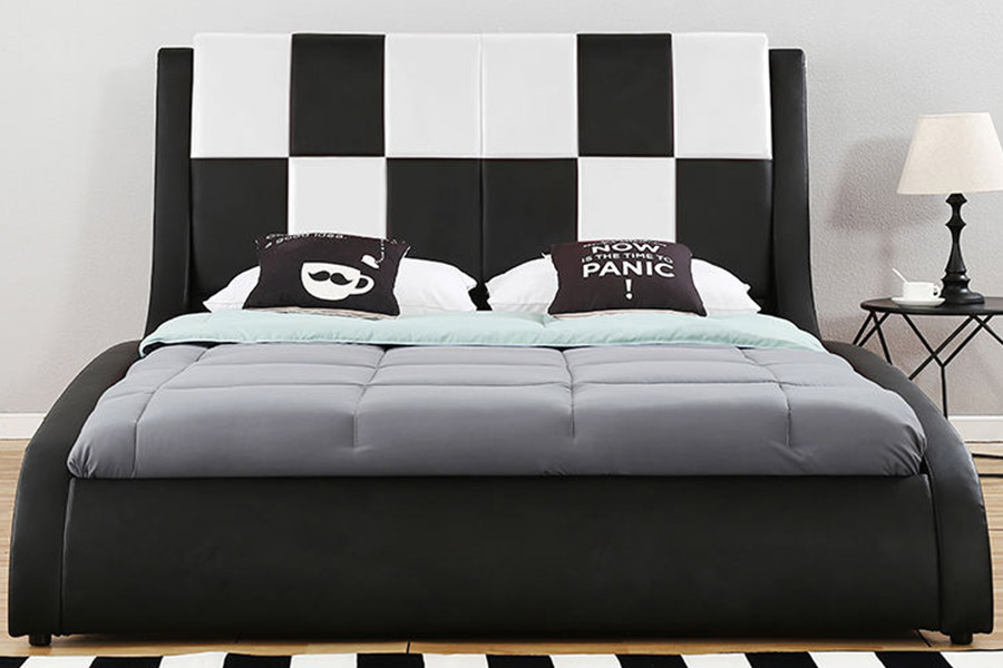 1443 Dobbelt kingsize PU syntetisk læder polstret seng