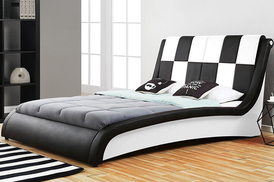 1443 Dobbelt kingsize PU syntetisk læder polstret seng