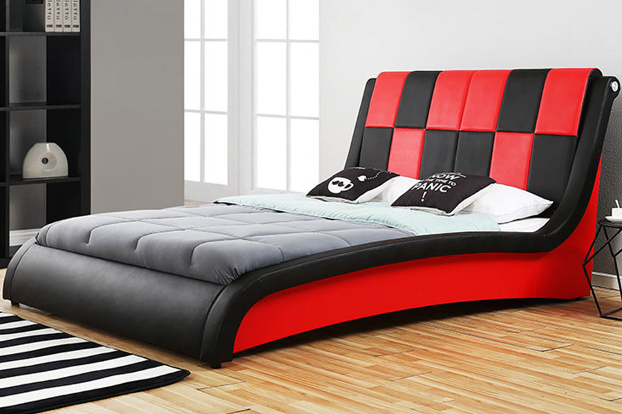 1443 Dobbelt kingsize PU syntetisk læder polstret seng