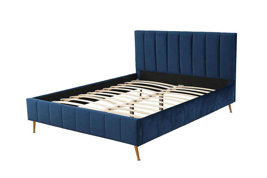 1382 Modern Style Dobbeltseng Solid Wood Polstret Seng