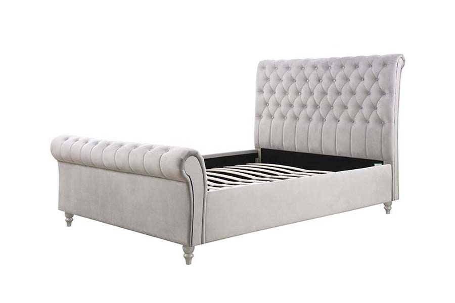1563 Klassisk Sliver Sleigh Bed Polstret Seng