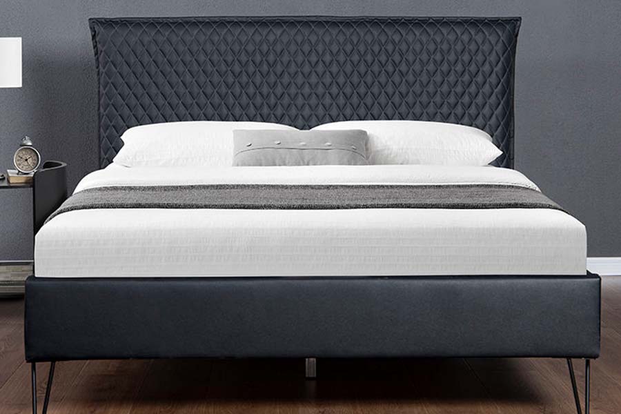 1664 Læder Bett Bed Modern Style Polstret Seng