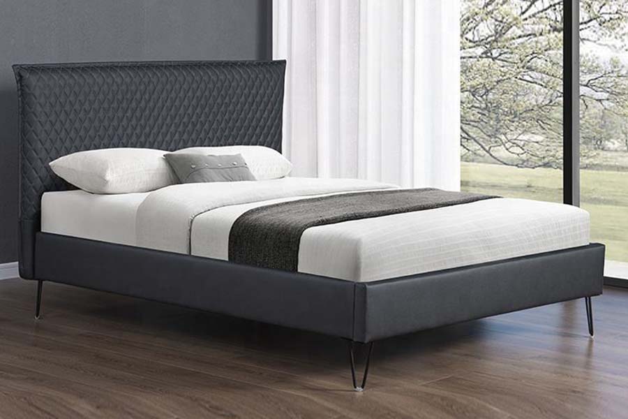 1664 Læder Bett Bed Modern Style Polstret Seng