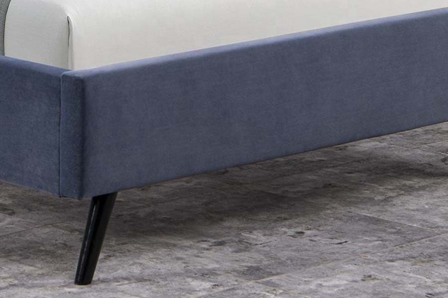 1663 Dobbelt Tufted Velvet Wood Bed Polstret Seng