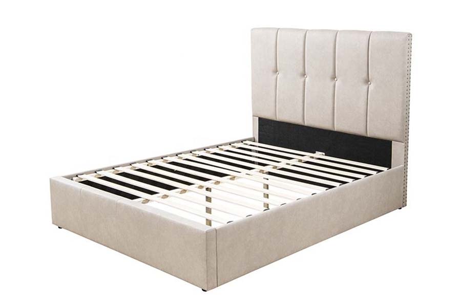 1616 King Size blødt stof seng Knap Design Polstret seng