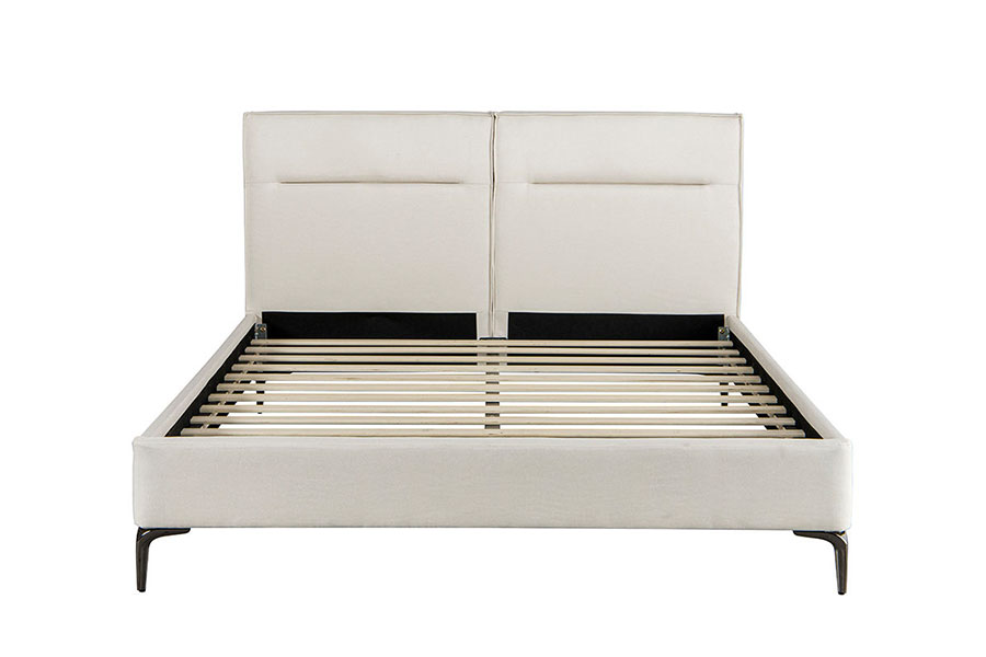 4266 Zip-sengegavl Linned Beige Polstret Seng