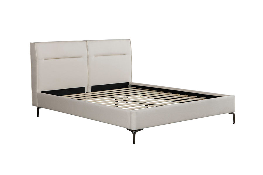 4266 Zip-sengegavl Linned Beige Polstret Seng