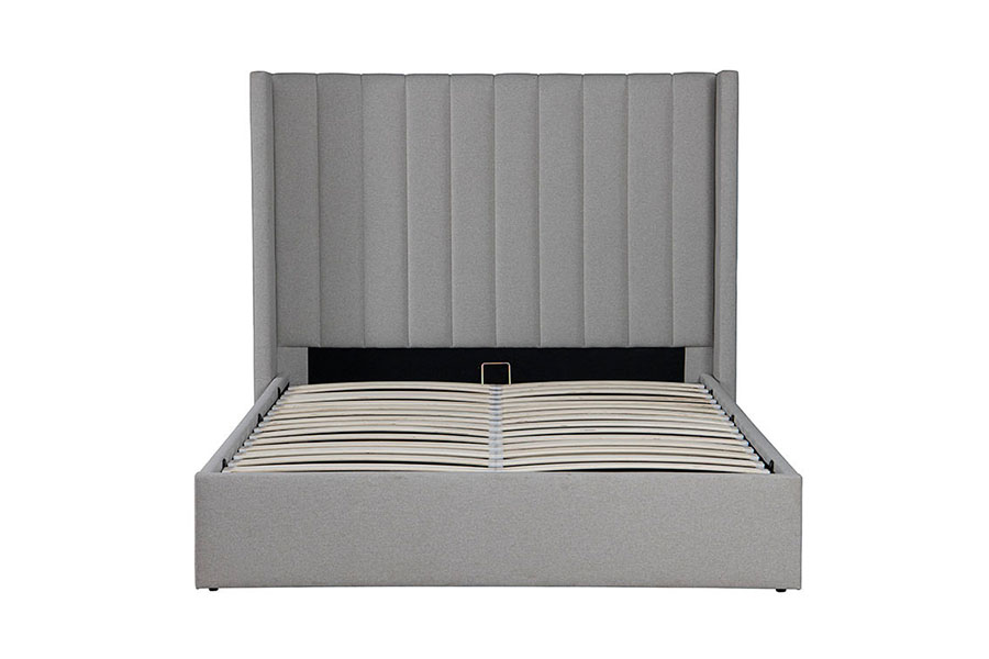 4242 Linned Stof Lift-Up Opbevaring Polstret Sengeramme