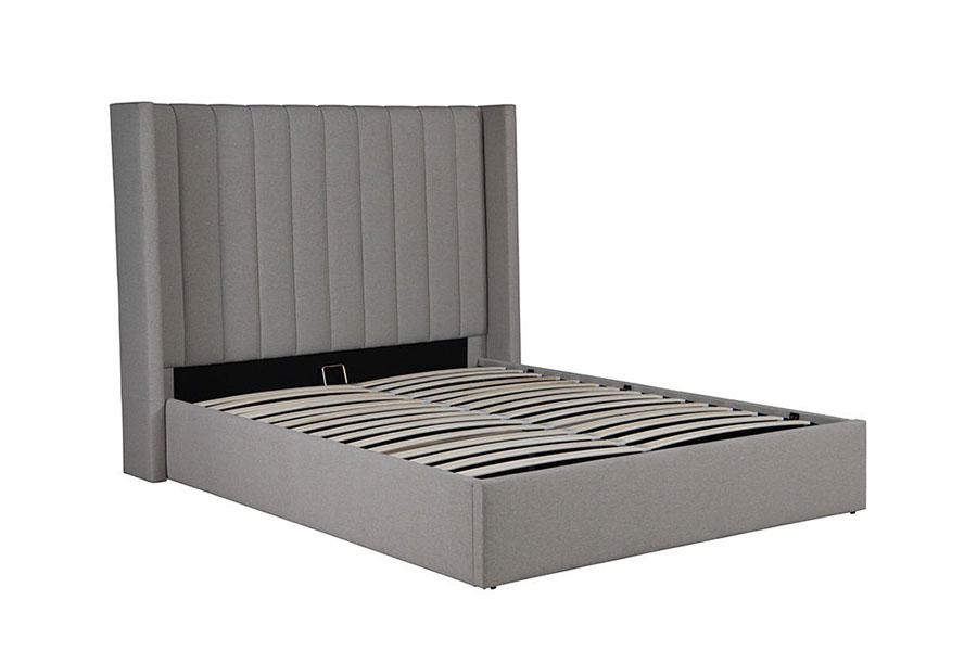 4242 Linned Stof Lift-Up Opbevaring Polstret Sengeramme