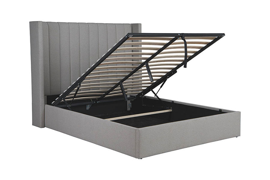 4242 Linned Stof Lift-Up Opbevaring Polstret Sengeramme