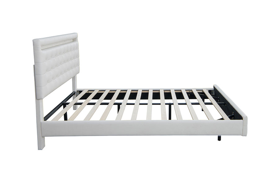 4209 King-Size Justerbar LED Polstret Sengeramme