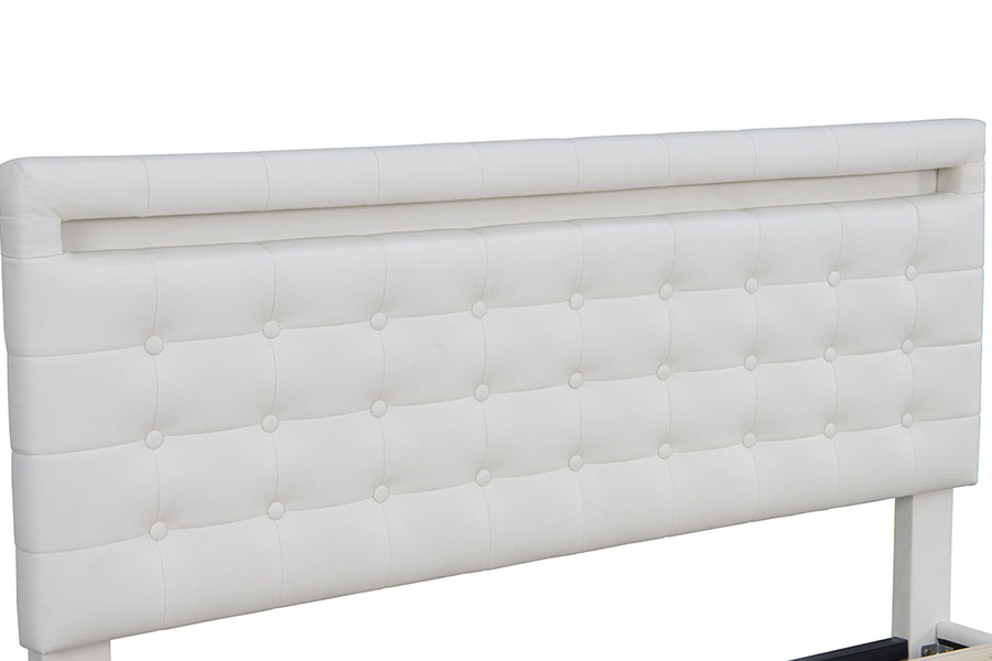 4209 King-Size Justerbar LED Polstret Sengeramme