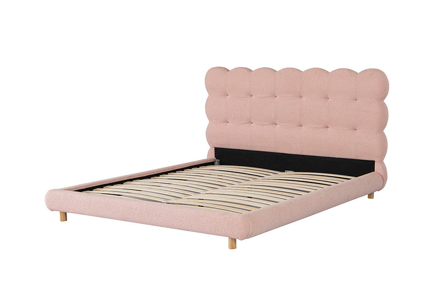 4134 fransk design sherpa uld tuftet polstret seng