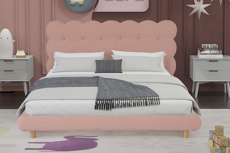 4134 fransk design sherpa uld tuftet polstret seng