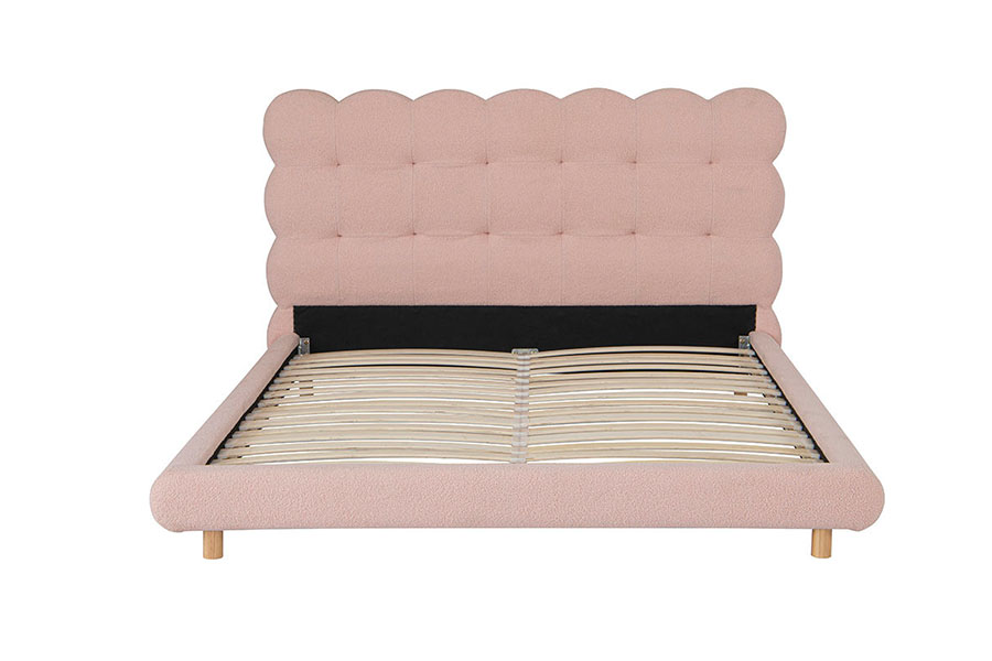 4134 fransk design sherpa uld tuftet polstret seng