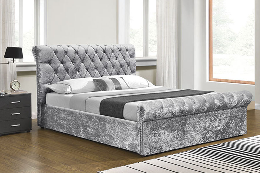 1153G Chesterfield Crushed Velvet Crystal osmannisk opbevaringsseng