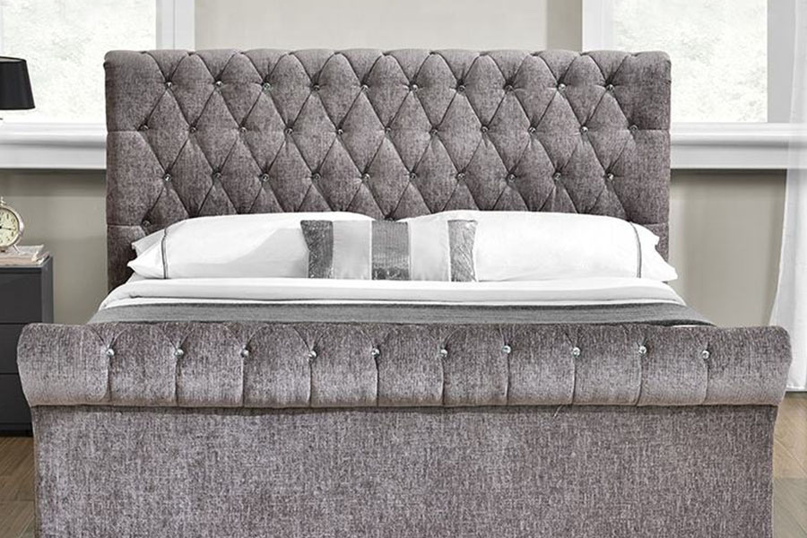 1153G Chesterfield Crushed Velvet Crystal osmannisk opbevaringsseng