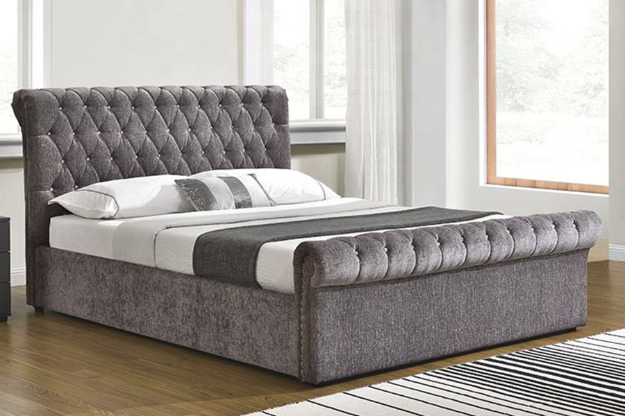 1153G Chesterfield Crushed Velvet Crystal osmannisk opbevaringsseng