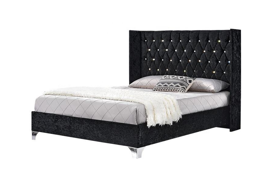 1152G Knap Side-Wing Velvet Gas Lift Opbevaringsseng