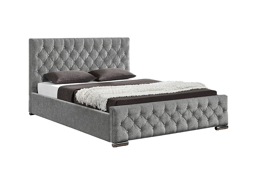 1151G Luxury Velvet Lift King Opbevaring Tuftet Sengeramme