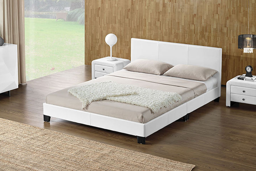 1142-2 American Style Linned Stof Træ Queen Bed ramme