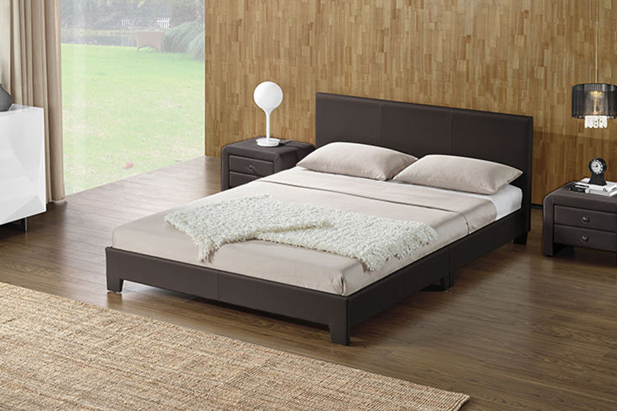 1142-2 American Style Linned Stof Træ Queen Bed ramme