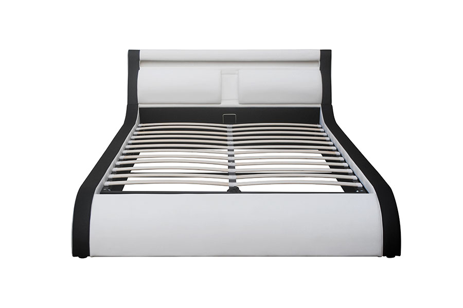 1175-1G Pude Soft LED Gas Lift Ottoman PU Læder Seng