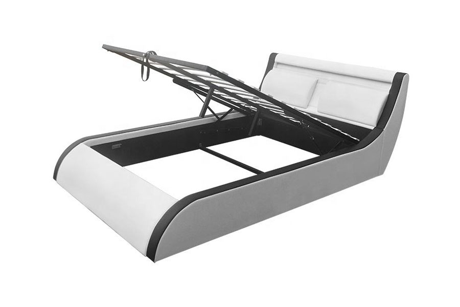 1175-1G Pude Soft LED Gas Lift Ottoman PU Læder Seng