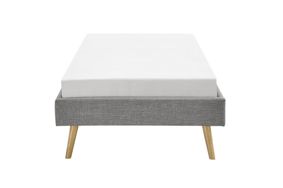 1159C Skandinavisk Krydsfiner Panel Linned Træ Fødder Bed