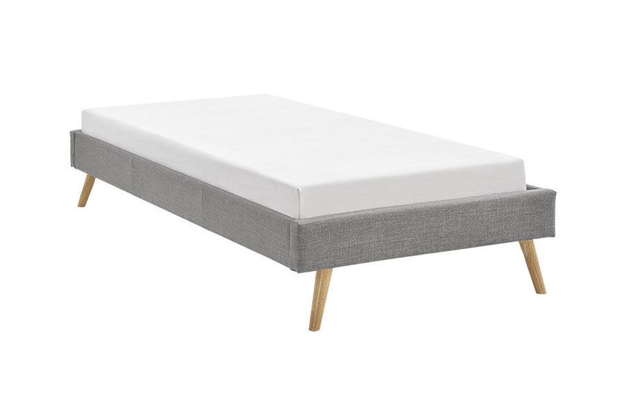 1159C Skandinavisk Krydsfiner Panel Linned Træ Fødder Bed
