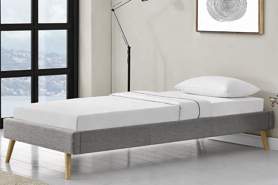 1159C Skandinavisk Krydsfiner Panel Linned Træ Fødder Bed