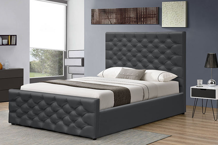 1208G Chesterfield Chenille-Velvet Sleigh osmannisk opbevaringsseng