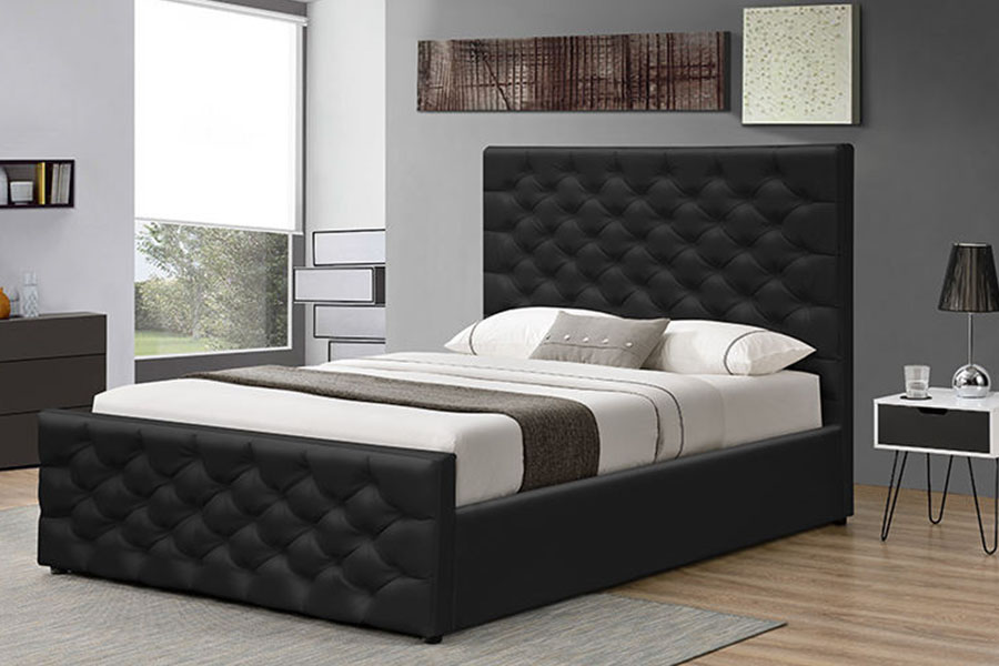 1208G Chesterfield Chenille-Velvet Sleigh osmannisk opbevaringsseng