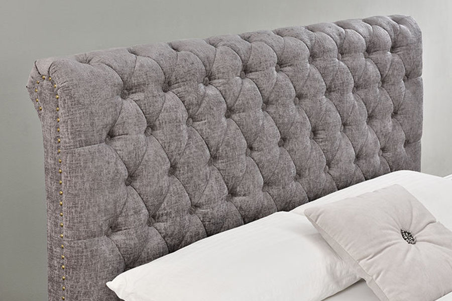 1208G Chesterfield Chenille-Velvet Sleigh osmannisk opbevaringsseng