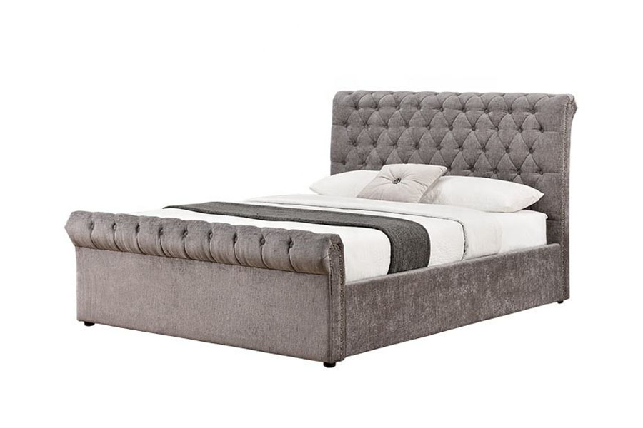 1208G Chesterfield Chenille-Velvet Sleigh osmannisk opbevaringsseng