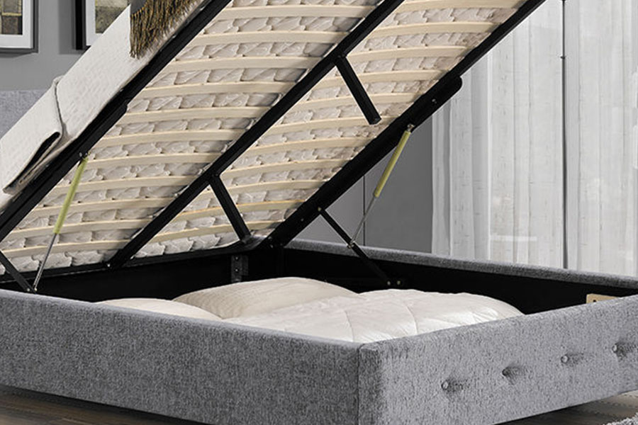 1191G stof osmannisk King-Size polstret opbevaringsseng ramme
