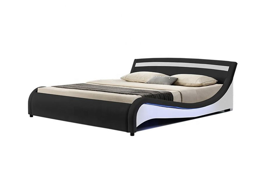 1188-1-2B Moderne PU læder LED polstret sengestel