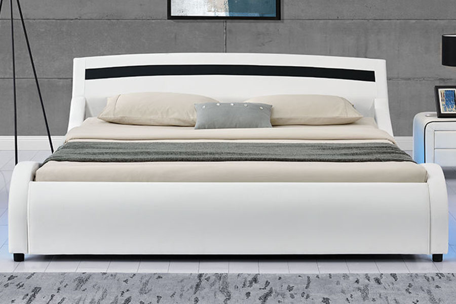 1188-1-2B Moderne PU læder LED polstret sengestel