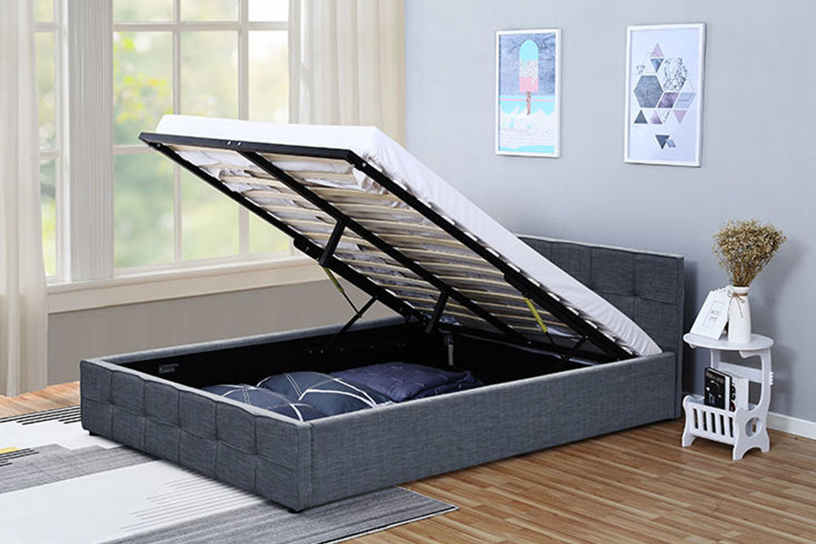1295G panel-sengegavl stof dronning polstret osmannisk opbevaringsseng ramme