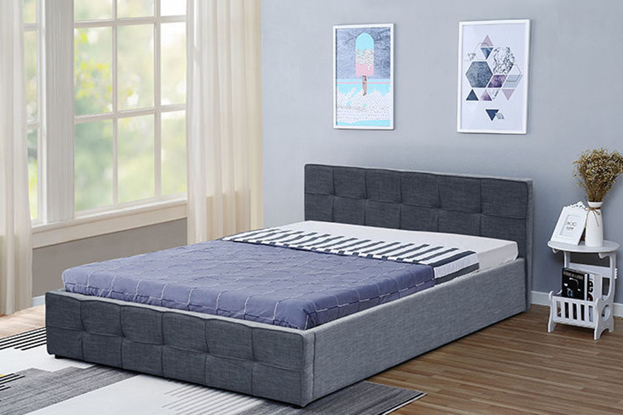 1295G panel-sengegavl stof dronning polstret osmannisk opbevaringsseng ramme